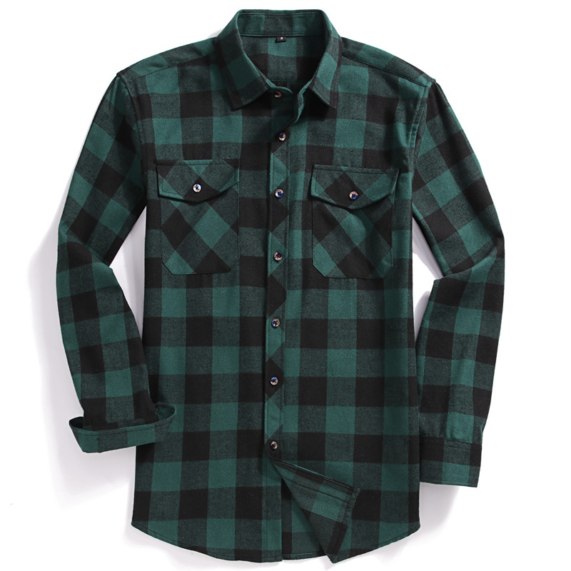 Flannel Shirt Lined - Camicia casual con bottoni a maniche