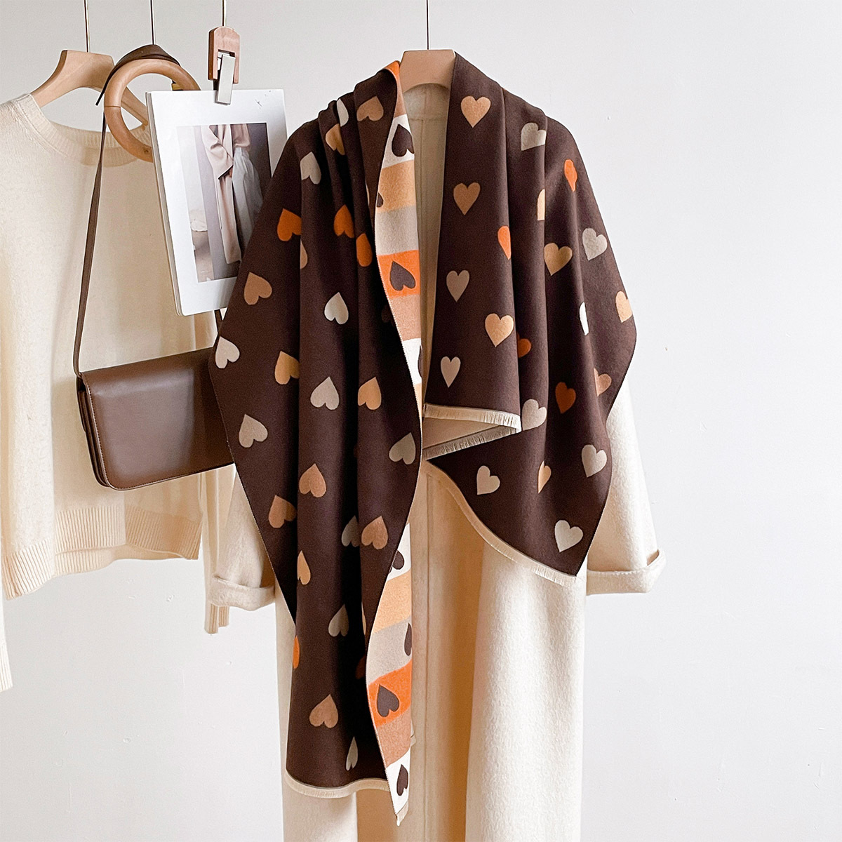 Cashmere Pashmina Wrap - Sciarpa Calda in Finto Cashmere per
