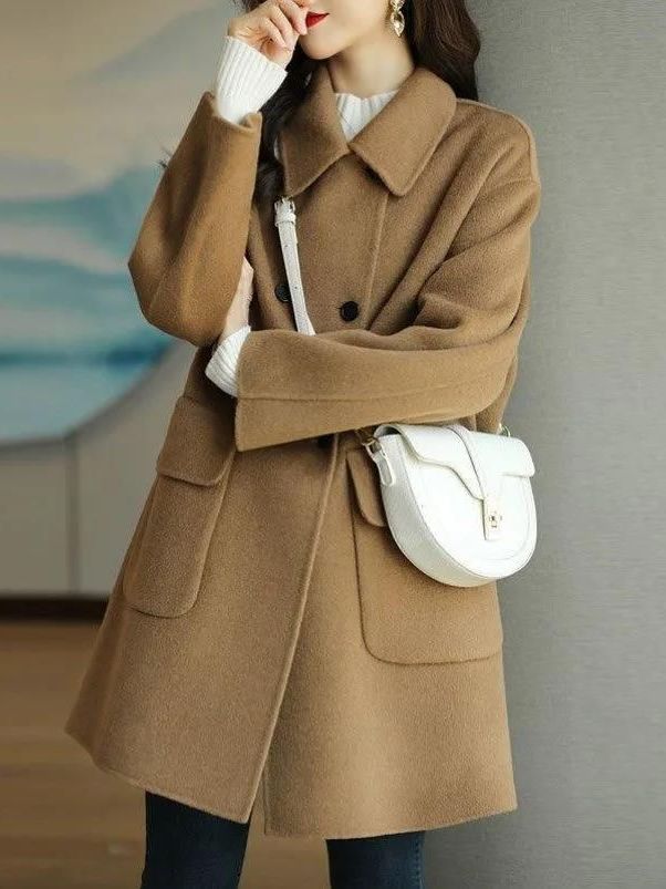 Down Jacket Packable - Elegante Cappotto di Lana a Mezza