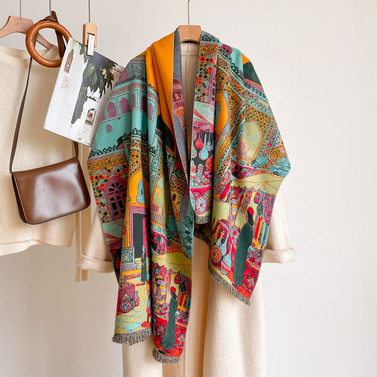Cashmere Pashmina Wrap - Sciarpa da Donna in Imitazione Cashmere,