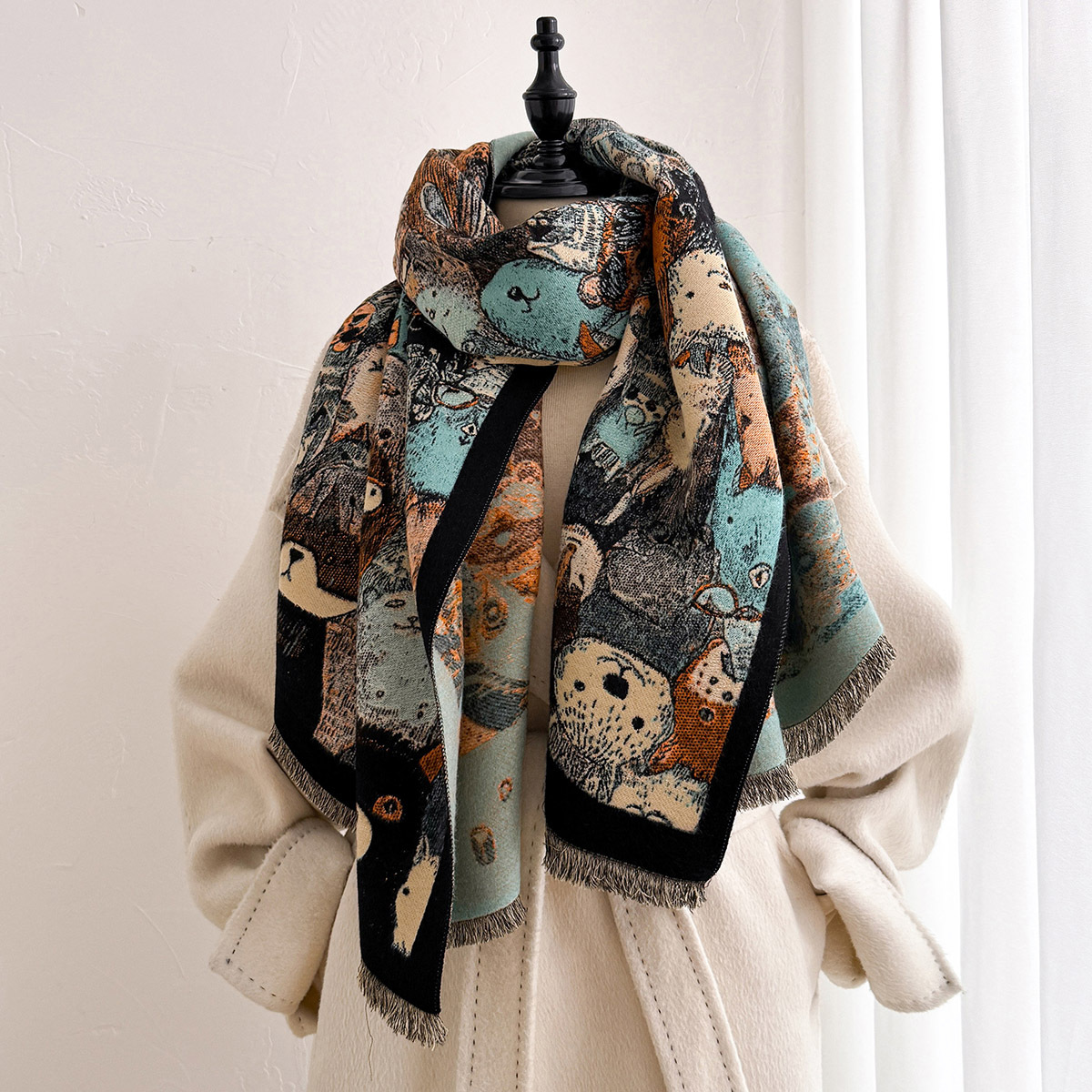Sciarpa con frange in finto ca - Cashmere Pashmina Wrap recensione e prezzo